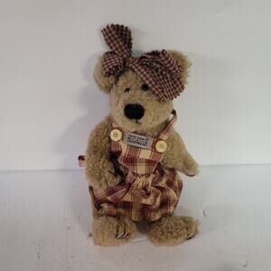Vintage Boyds Collection Bear Plush JB Bean Series Bearwear Dress and Bow 9"